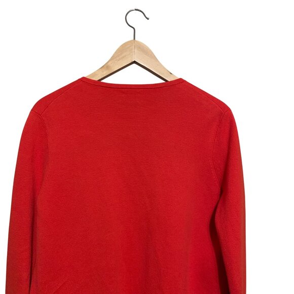 J Crew Women’s Cardigan Long Burnt Orange Open Sz S Heavy Cotton Knit Lagenlook - Picture 13 of 14